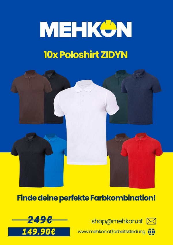 10x Poloshirt ZIDYN