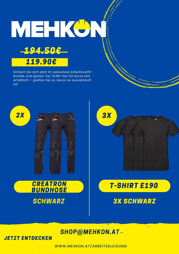 2x CREATRON Bundhose, 3x T-Shirt E190